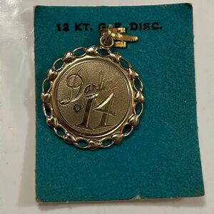 Vintage 12 kt gold filled Charm/Pendant “Darling 14”
